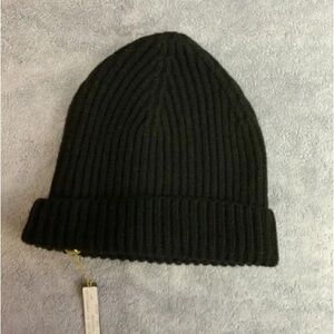 Loro Piana black stripe knitted hat